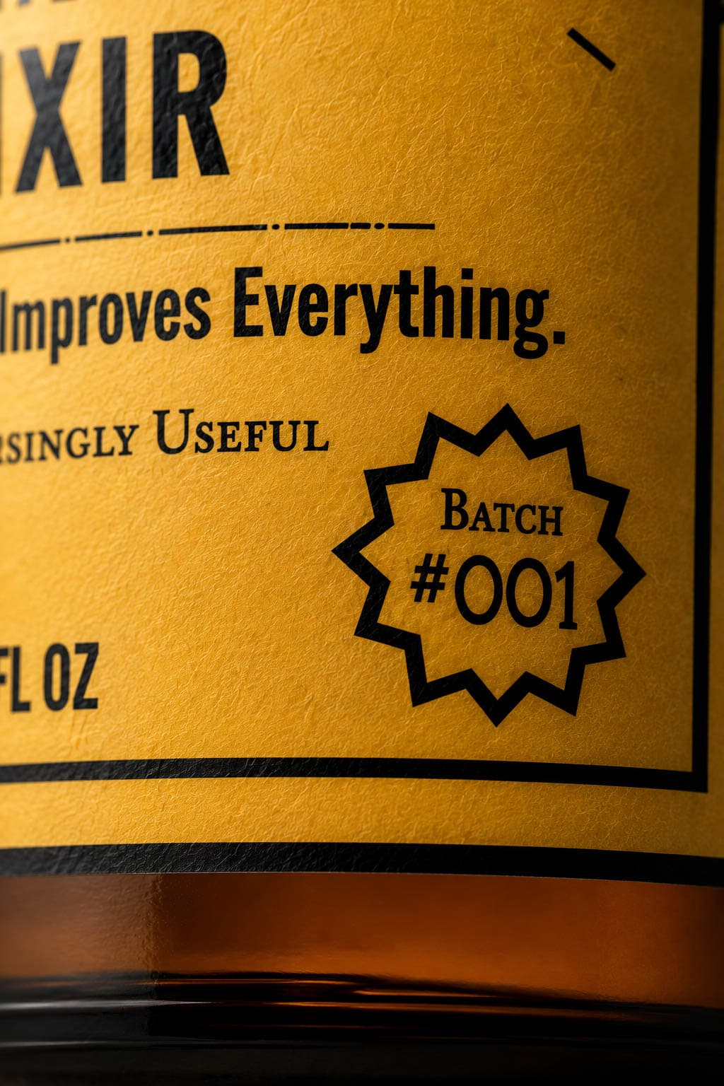 The label macro: batch number written by hand