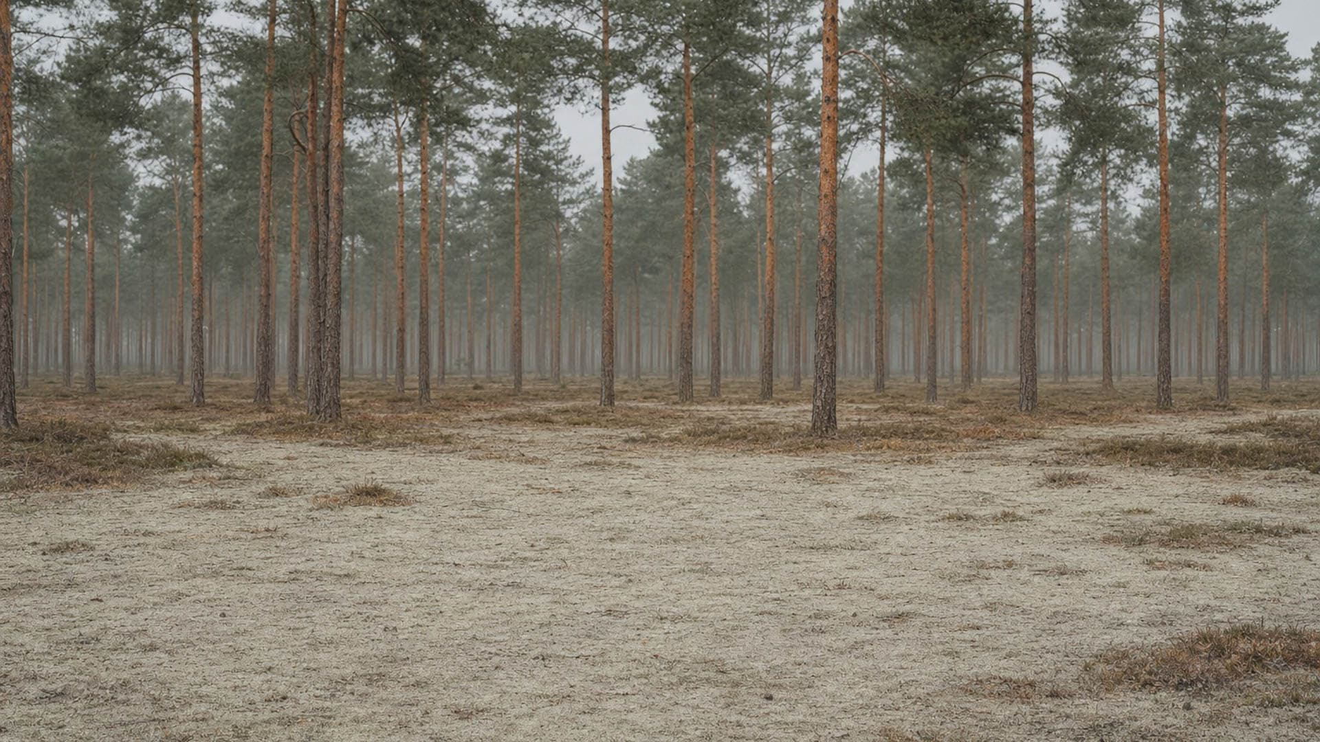 Brandenburg pine heath, sand and heather under open sky