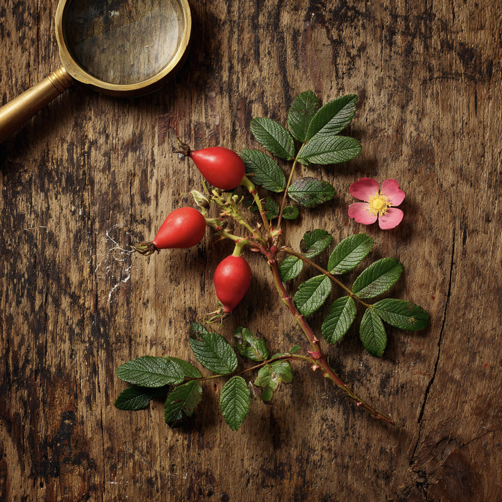 Rosehip seeds close up